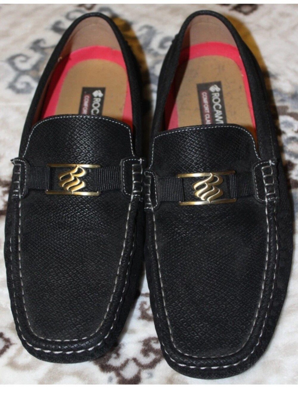Rocawear Dwight Comfort Classic Slip On Loafers Mens Size 8.5 Black Classic VGUC